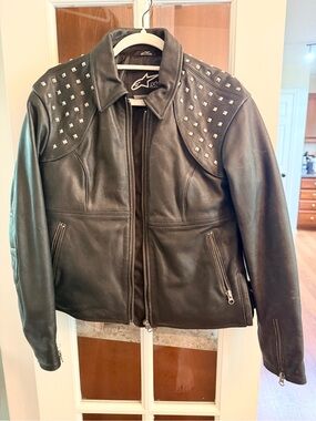 Alpinestars Stella Tokyo Studded Black Leather Moto Jacket - Women's 8